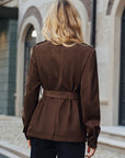 Murphy | Multiple Pocket Belted Suede Trench Coat 6