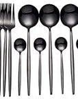 Napoli | Elegant Modern Black Stainless Steel Cutlery Set for Dining 0