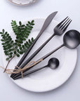 Napoli | Elegant Modern Black Stainless Steel Cutlery Set for Dining 1