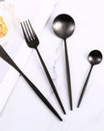 Napoli | Elegant Modern Black Stainless Steel Cutlery Set for Dining 3