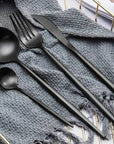 Napoli | Elegant Modern Black Stainless Steel Cutlery Set for Dining 5