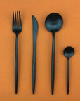 Napoli | Elegant Modern Black Stainless Steel Cutlery Set for Dining 6