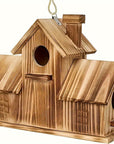 NaturNest | Charming Rustic Wooden Multi-Nest Birdhouse Feeder 2