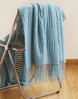 NordicWeave | Cozy Textured Knitted Throw Blanket for Sofa or Bed 10