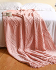 NordicWeave | Cozy Textured Knitted Throw Blanket for Sofa or Bed 23