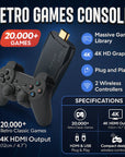 NostalgiaSphere | Premium 4K Retro Game Console with 20,000 Classic Titles 3