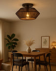 Novion | Vintage Bamboo Woven Ceiling Lamp with Modern Touch 2