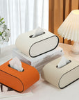 OvalElegance | Stylish Premium Leather Tissue Box for Chic Décor 2