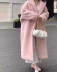 Oversized Faux Fur Coat for Women - Double-Breasted Long Winter Teddy Coat 3