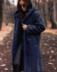 Oversized Hooded Wool Coat for Women – Full Length Button Closure Winter Trench Coat 4