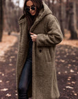 Oversized Hooded Wool Coat for Women – Full Length Button Closure Winter Trench Coat 5