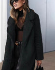 Oversized Women's Teddy Coat with Lapel Collar – Long Plush Winter Coat for Casual Wear 3