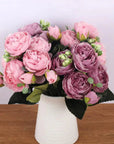 PeonyBliss | Elegant Lifelike Silk Floral Arrangement for Home Décor 8