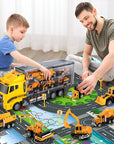 Portable Construction Vehicle Toy Set – Mini Trucks and Machinery with Storage Case for Children 0