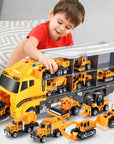 Portable Construction Vehicle Toy Set – Mini Trucks and Machinery with Storage Case for Children 4