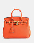 Premium Cowhide Leather Handbag with Zipped Pockets – Stylish and Durable Accessory for Every Occasion 9