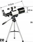 Professional Astronomical 150x Magnification Refracting Telescope 300/70mm With Tripod Phone Adapter 4