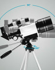 Professional Astronomical 150x Magnification Refracting Telescope 300/70mm With Tripod Phone Adapter 5