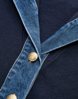 Racy | Sailor Collar Denim Trim Knit Outerwear 2