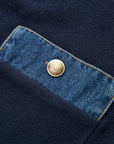 Racy | Sailor Collar Denim Trim Knit Outerwear 3