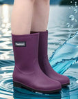 RainDrop| Stylish Waterproof PVC Mid-Calf Rain Boots for Women 1