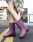 RainDrop| Stylish Waterproof PVC Mid-Calf Rain Boots for Women 2