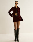 Raquel | Velvet Lapel Short Blazer 1