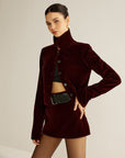 Raquel | Velvet Lapel Short Blazer 3