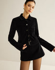 Raquel | Velvet Lapel Short Blazer 6