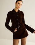 Raquel | Velvet Lapel Short Blazer 8