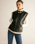 Rylie | Teddy Lined PU Leather Vest 4