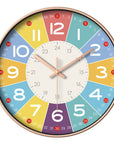 Silent Kids' Wall Clock – 12-Inch Colorful Design for Nurseries and Playrooms with Silent Movement and Easy Installation 0