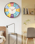 Silent Kids' Wall Clock – 12-Inch Colorful Design for Nurseries and Playrooms with Silent Movement and Easy Installation 1
