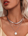 Silver triple necklace 0