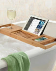 Solavera | Elegant Sustainable Bamboo Bathtub Relaxation Tray 4