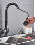 Stainless Steel Kitchen Faucet with Pull-Out Sprayer - Modern Extendable Sink Faucet for Easy Access and Convenient Use 2