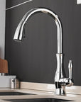 Stainless Steel Kitchen Faucet with Pull-Out Sprayer - Modern Extendable Sink Faucet for Easy Access and Convenient Use 8