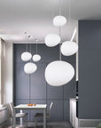 StoneLuxe - Modern Cream Glass Suspension Lamp 1