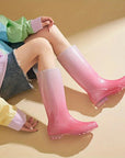 StormGlow | Stylish Waterproof Gradient Pink to White Rain Boots Women 0
