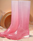 StormGlow | Stylish Waterproof Gradient Pink to White Rain Boots Women 4
