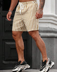 Leon | Klassische gestreifte Sommershorts mit verstellbarem Bund