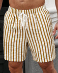 Leon | Klassische gestreifte Sommershorts mit verstellbarem Bund