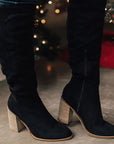 Stylish High Heel Suede Knee High Boots for Women - Black Knee Boots for Any Occasion 0