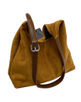 Stylish Suede Handbag with Adjustable Strap and High Capacity – Elegant Trunk Design 0