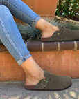 Stylish Women's Sandals - Suede Mules with Cork Insole and Arch Support for All-Day Comfort 1