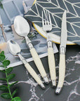 TableAura | Modern Stainless Cutlery Set with Classic Ivory Accents 4