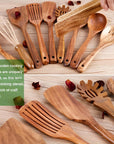 TeakElegance | Stylish Natural Teak 11-Piece Kitchen Utensil Set 3