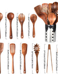 TeakElegance | Stylish Natural Teak 11-Piece Kitchen Utensil Set 4