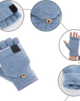 ThermaGrip | Heated Winter Knit Fingerless Gloves for Cold Weather 4