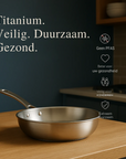Titanium Elegance | Non Toxic Induction Cooking Pan with Hammered Finish 2